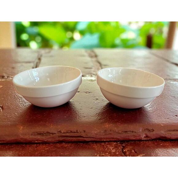 Crate & Barrel White Porcelain Soup Bowls – Set of 2, Modern Minimalist Design - Picture 2 of 3